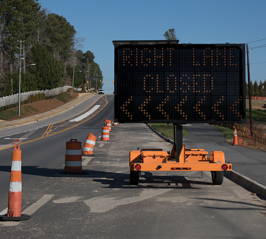 work zone vehicle power pole accident